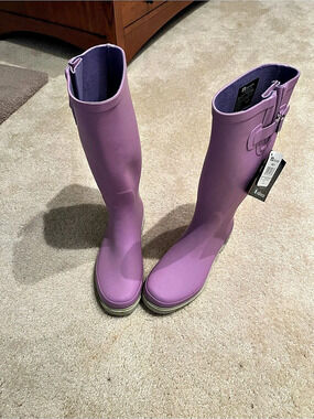 Oakiwear Oxbow Rubber Rain Boots Purple US 9 NWT
